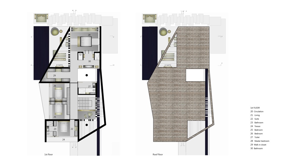 1st and roof floors